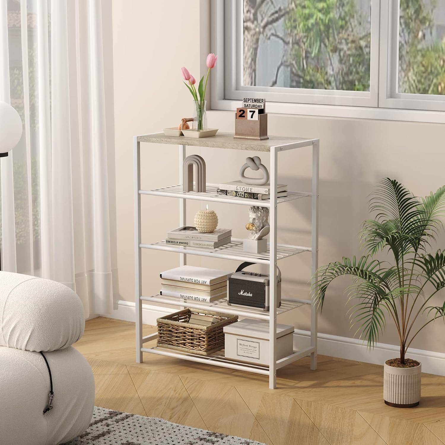 Slim Metal Shoe Organizer Rackss