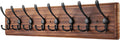 Brown 8 Triple Hooks Wall Coat Rack