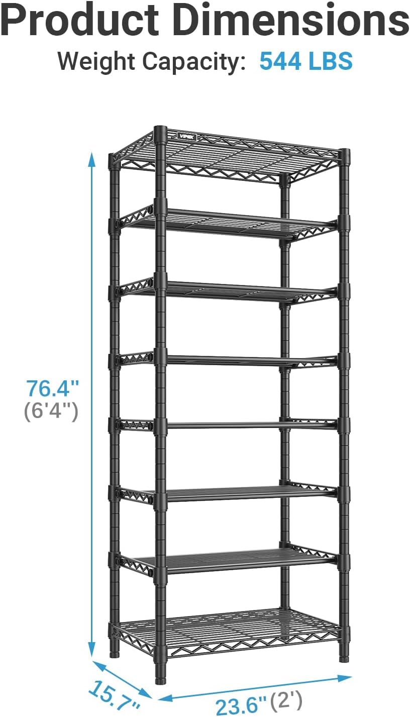 8-Tier Black Heavy Duty Metal Shoe Rack