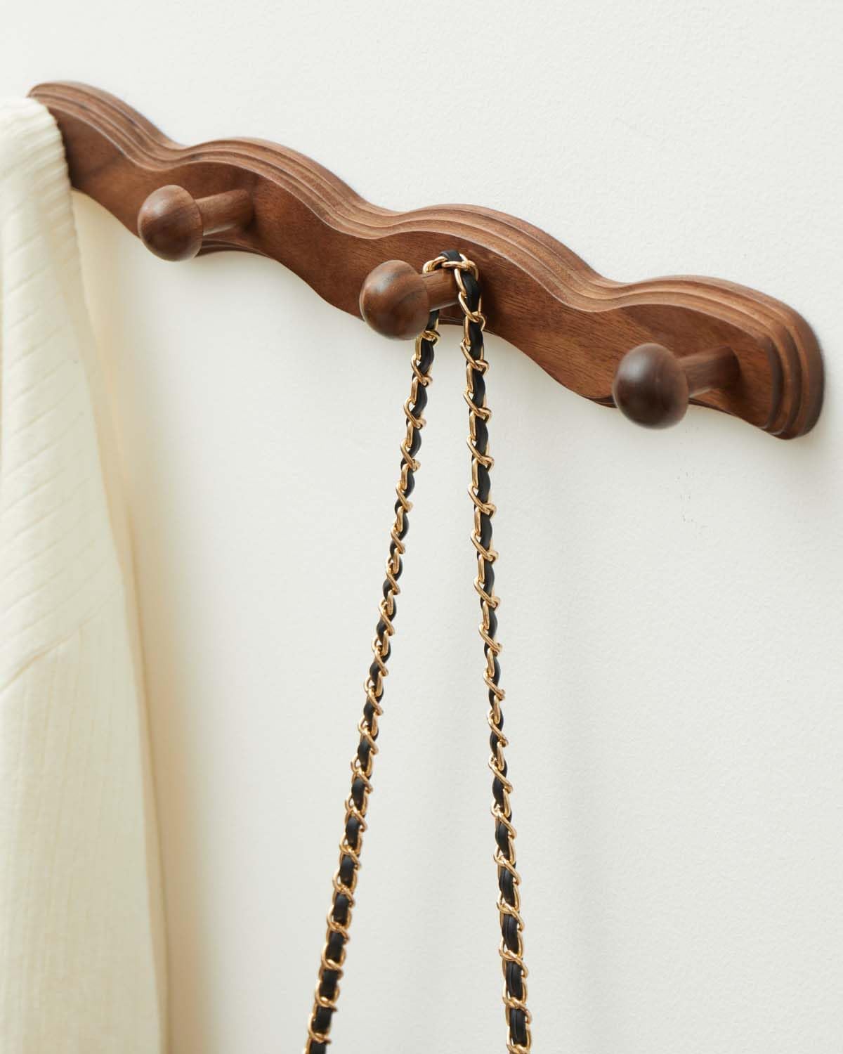 4Pack Walnut Wall Coat Hooks