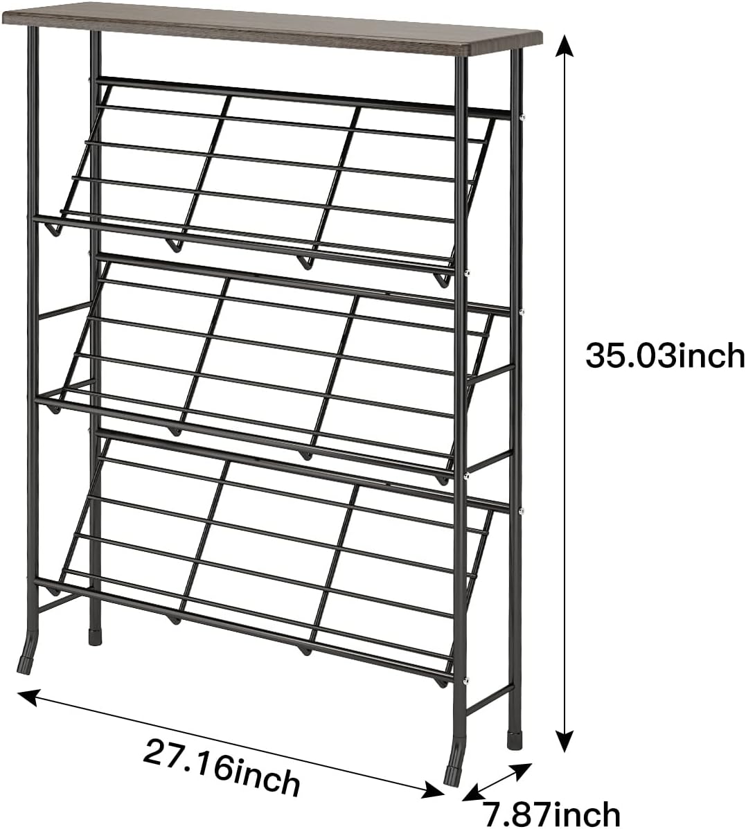 Narrow 4 Tier Metal Shoe Storage Rack