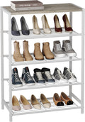 White Oak 5-Tier Industrial Narrow Shoe Rack