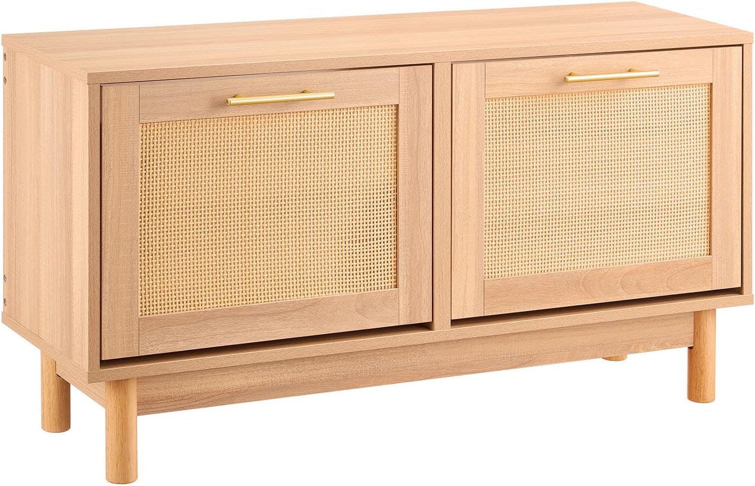 Rattan Flip Drawer Entryway Shoe Bench