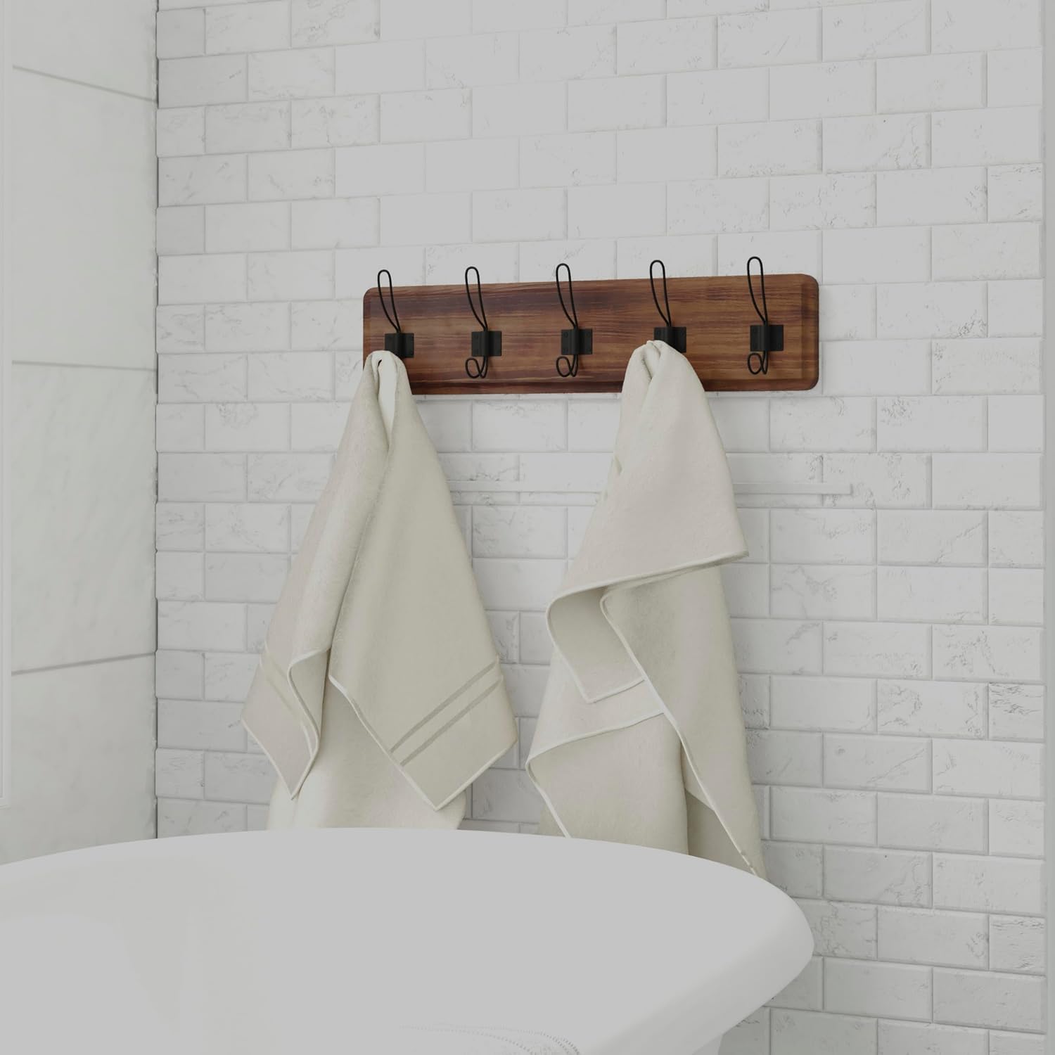 24" Dark Wash Pine Farmhouse Coat Rack
