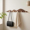 Walnut Gold Hook Wall Coat Rack