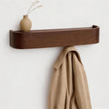 Walnut Wall Coat Rack with Shelf