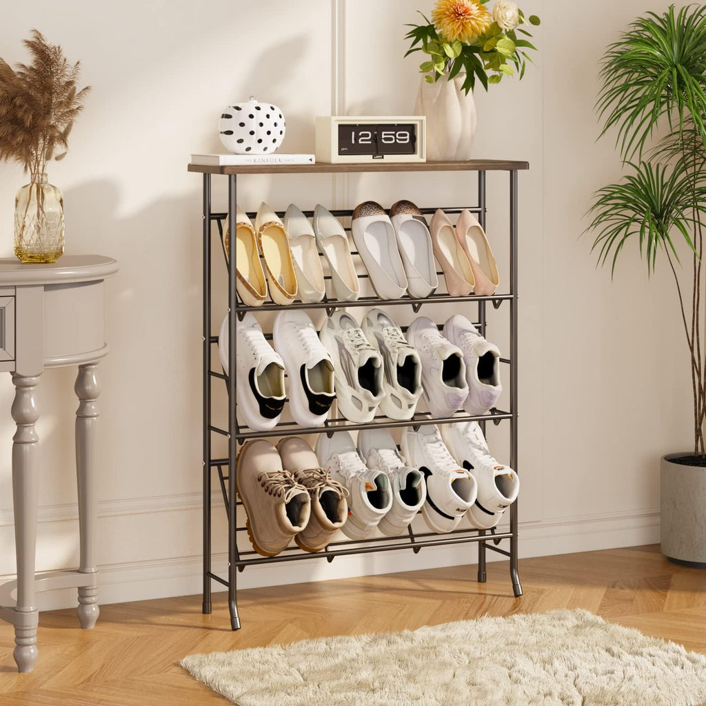 Narrow 4 Tier Metal Shoe Storage Rack