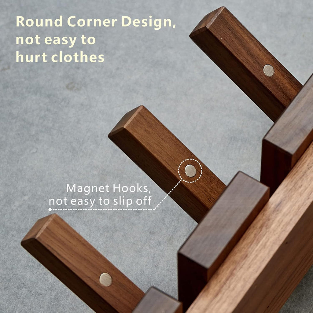 Walnut Wall Mount Coat Hooks