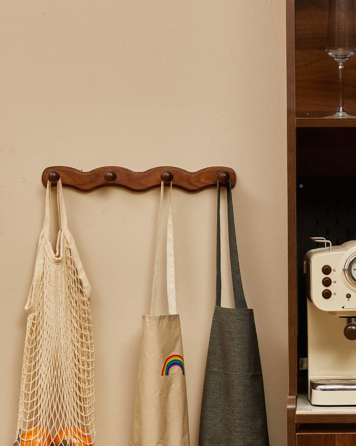 4Pack Walnut Wall Coat Hooks