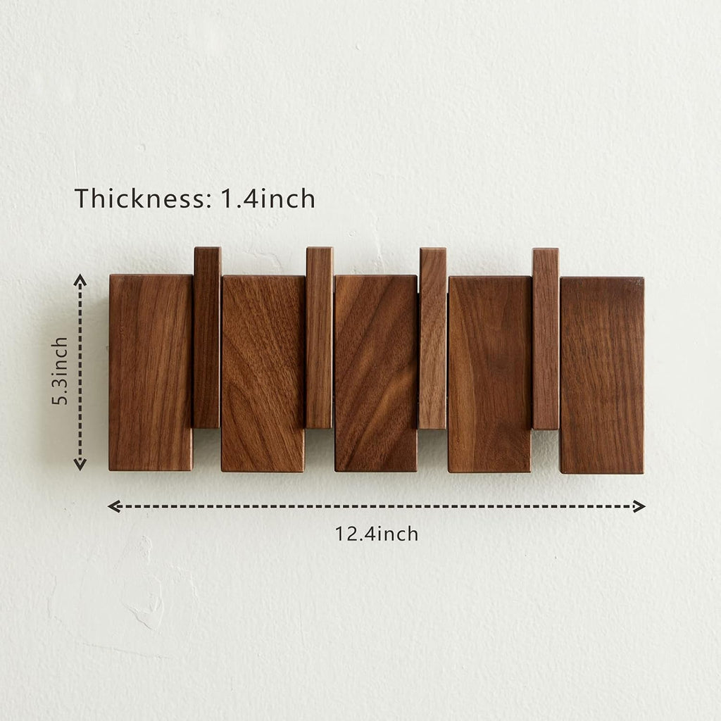 Walnut Wall Mount Coat Hooks