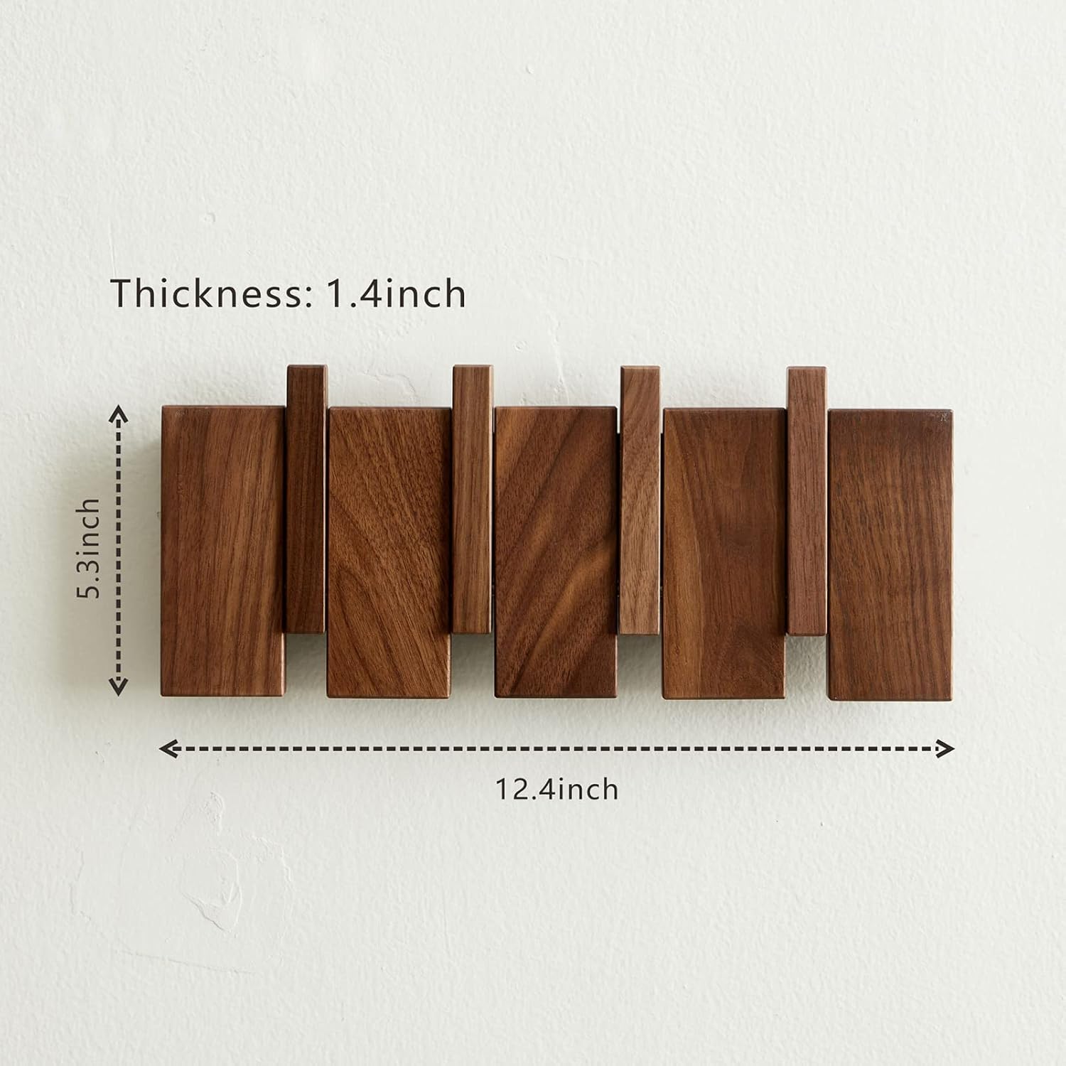 Walnut Wall Mount Coat Hooks
