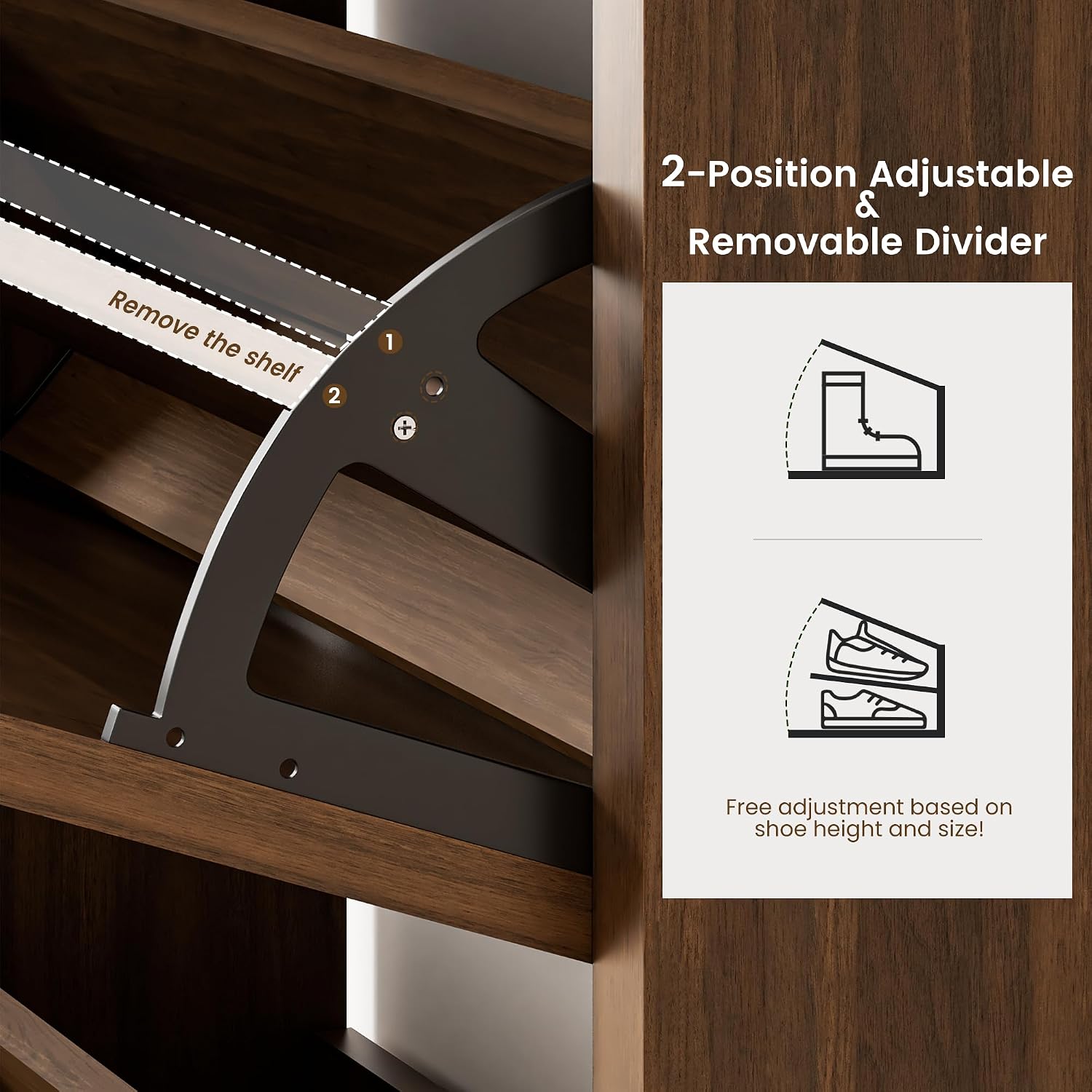 Slim Rattan Flip Drawer Shoe Storage Cabinet