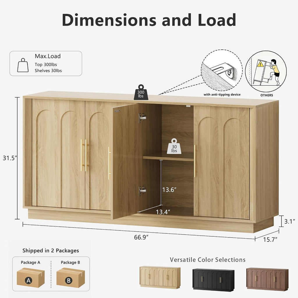 Oak Arched Door Boho Sideboard