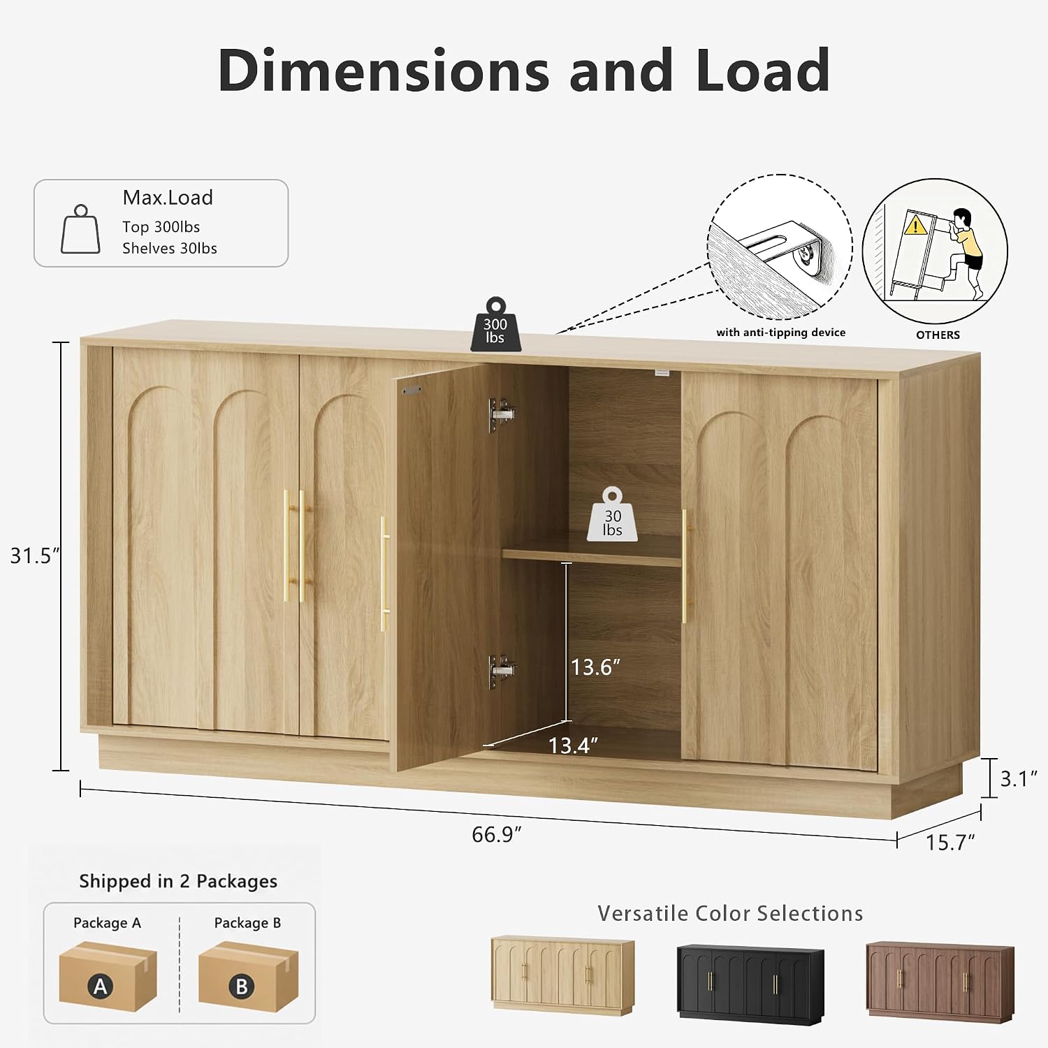 Oak Arched Door Boho Sideboard