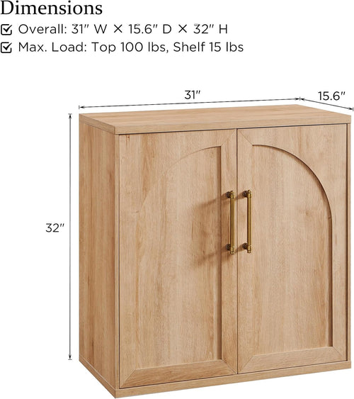 3pc Oak Arched Door Sideboard