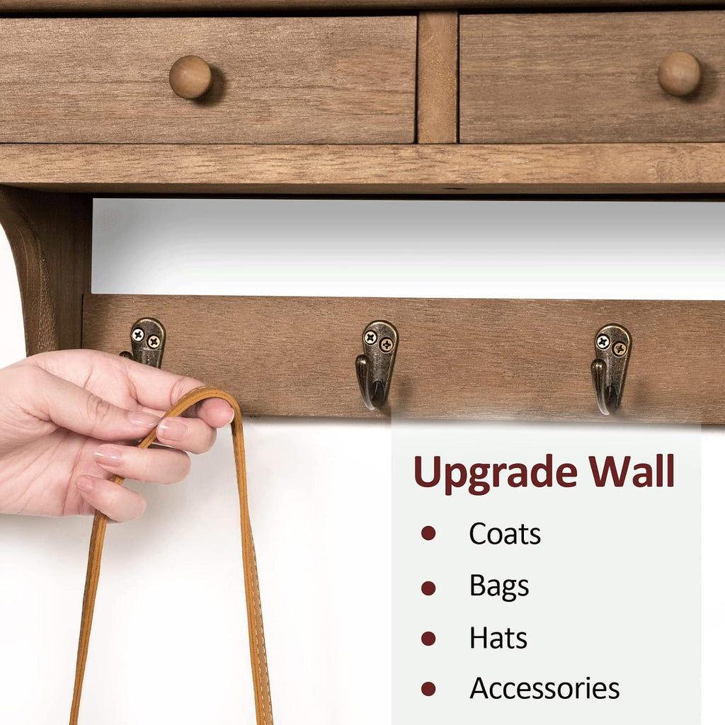 Walnut Farmhouse Wall Coat Rack