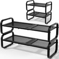 Expandable 2 Tier Metal Shoe Rack