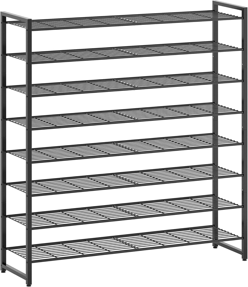 43.3" Wide 8-Tier Reinforced Metal Shoe Rack for 50 Pairs