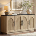 67" Oak Fluted Arched Sideboard