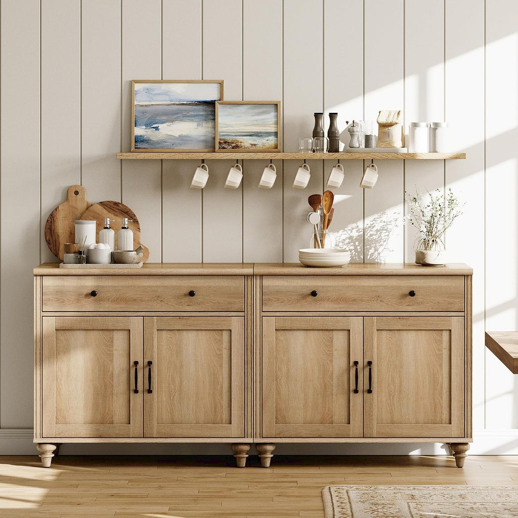 68" Oak Farmhouse Sideboard