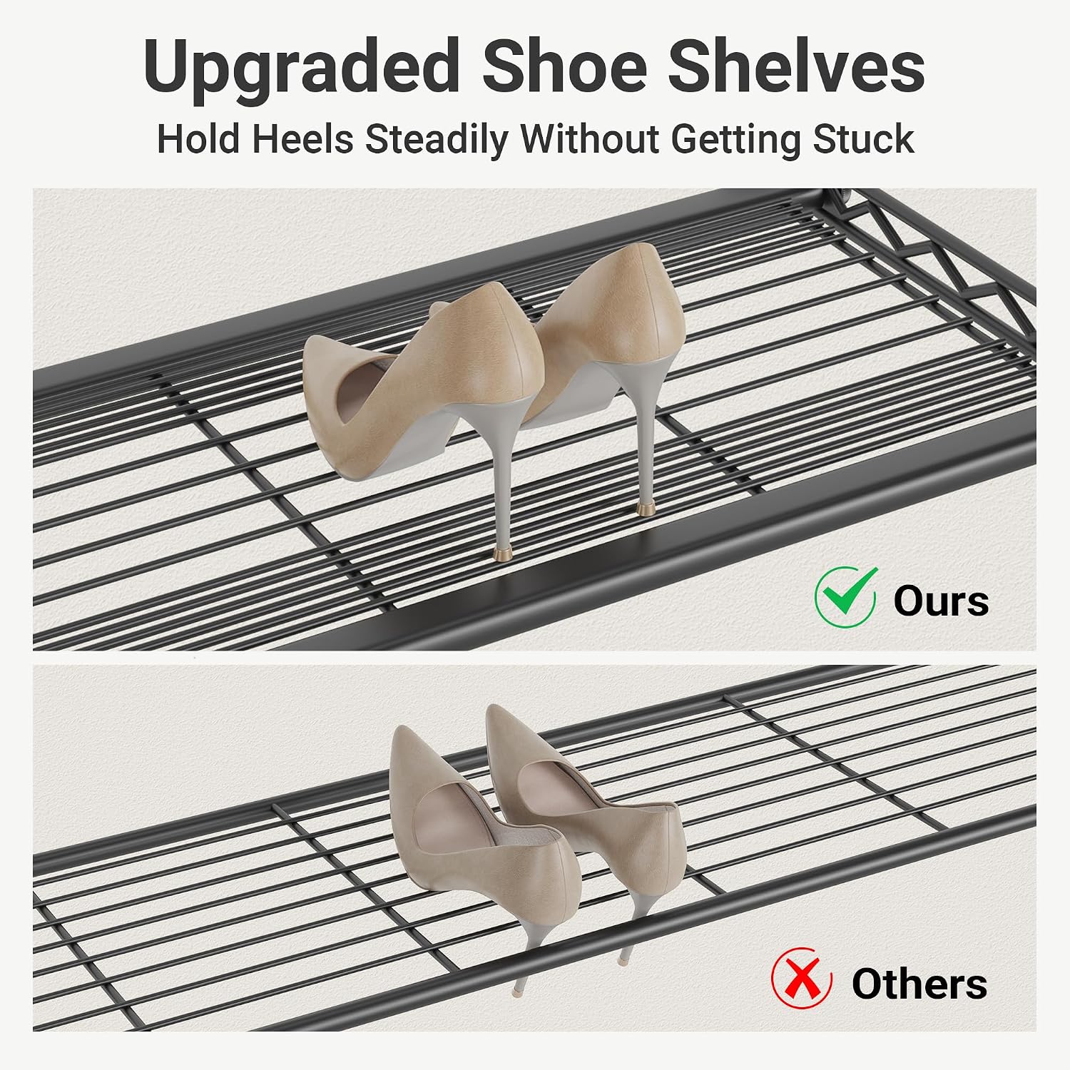 8-Tier Black Heavy Duty Metal Shoe Rack