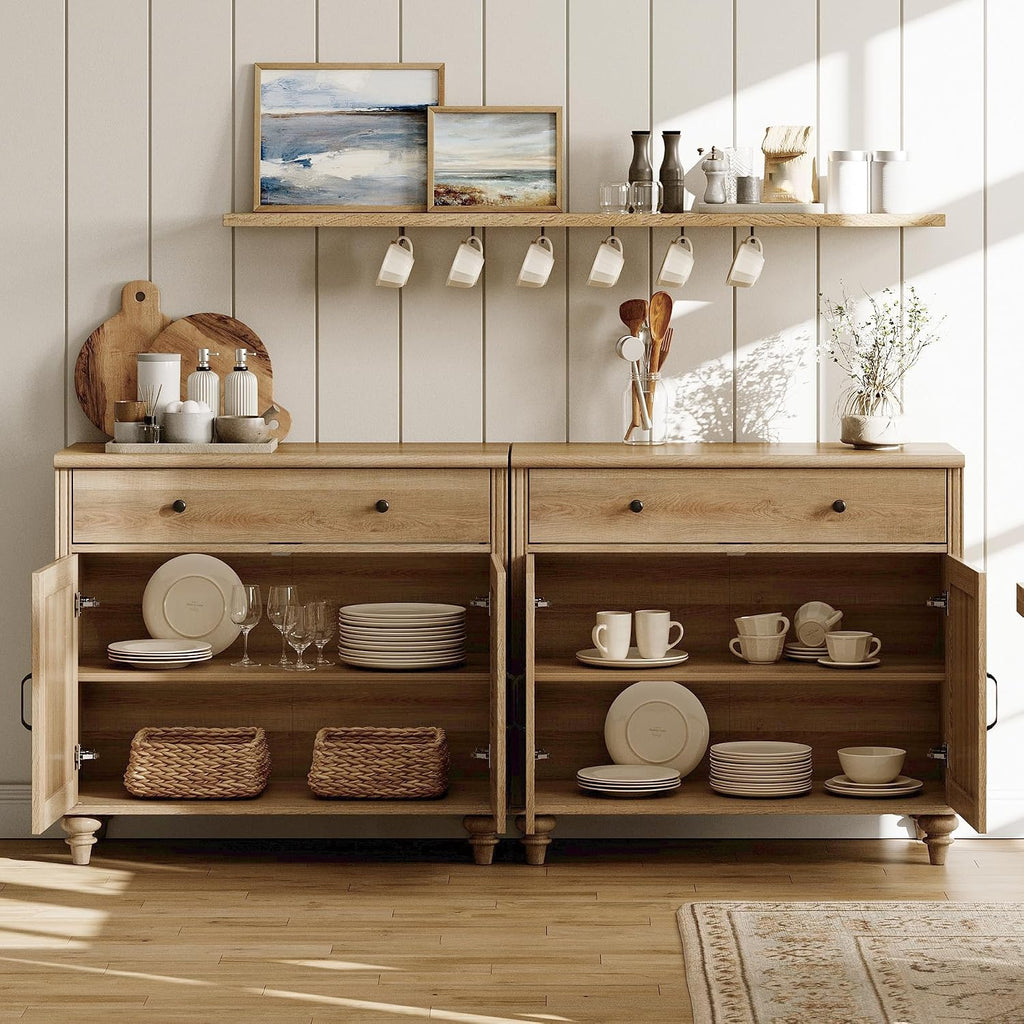 68" Oak Farmhouse Sideboard