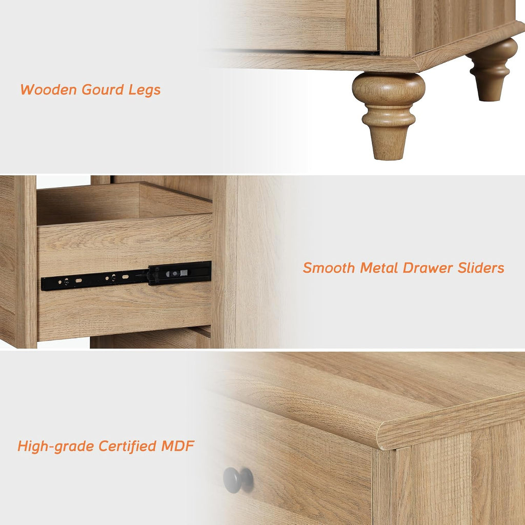 68" Oak Farmhouse Sideboard
