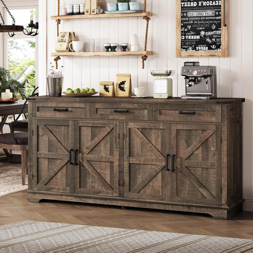 61" Antique Oak Farmhouse Sideboard
