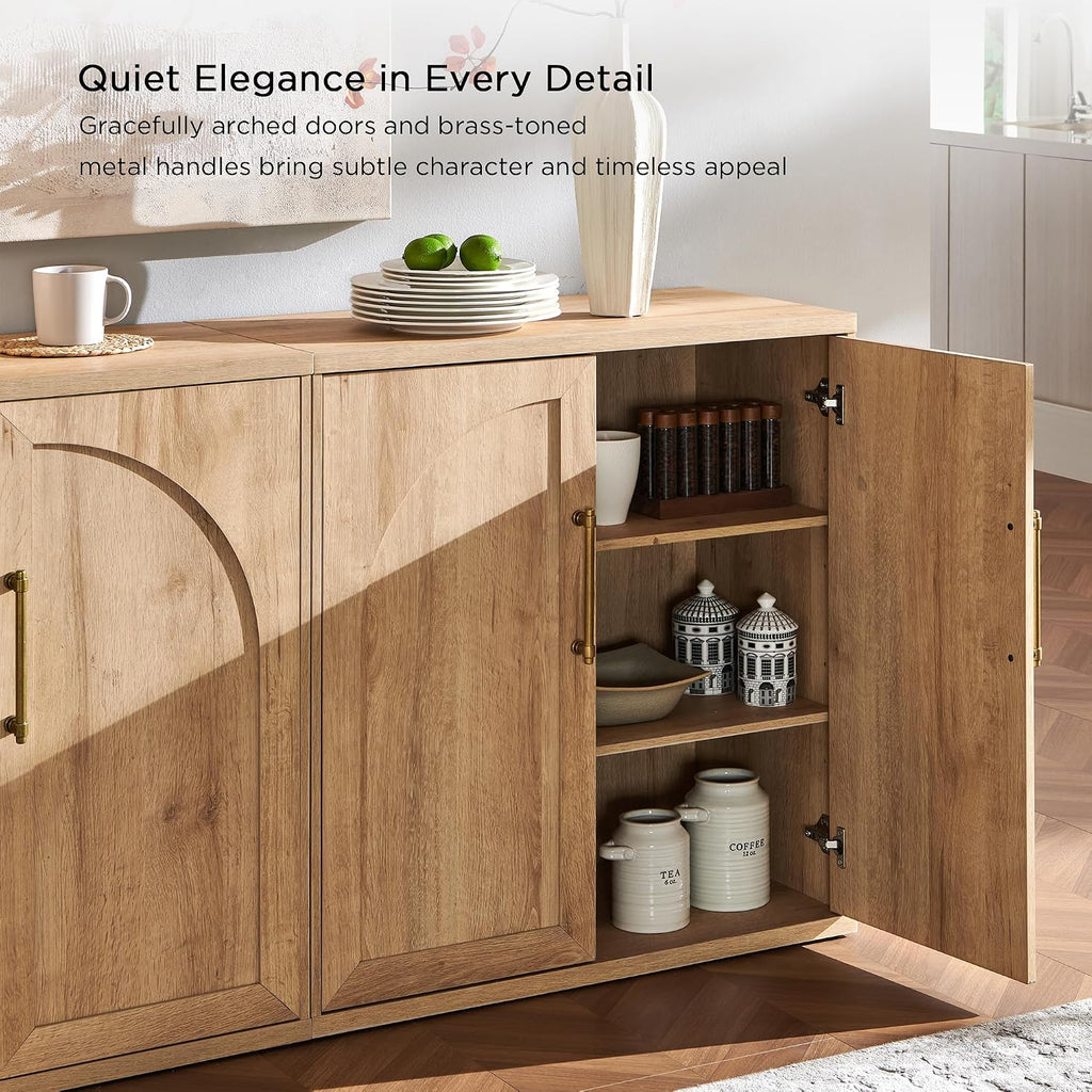 3pc Oak Arched Door Sideboard